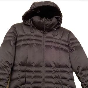 Kalvin Klein Black Winter Jacket Coat Sz Large Faux Fur body.  full insulated,